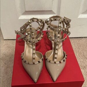 Valentino Beige Studded Women's Shoes